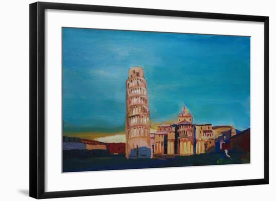 Leaning Tower of Pisa with Cathedral Square Italy-Markus Bleichner-Framed Art Print