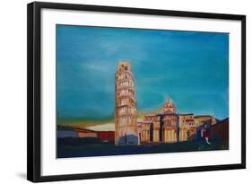Leaning Tower of Pisa with Cathedral Square Italy-Markus Bleichner-Framed Art Print