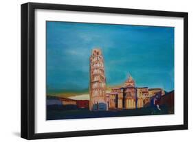 Leaning Tower of Pisa with Cathedral Square Italy-Markus Bleichner-Framed Art Print