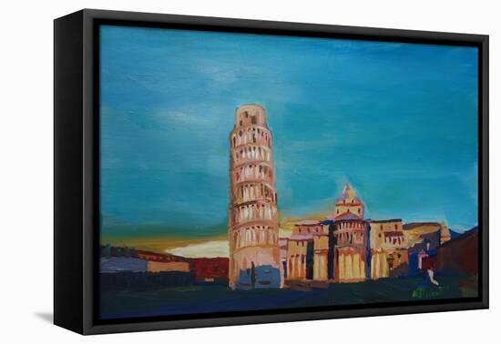 Leaning Tower of Pisa with Cathedral Square Italy-Markus Bleichner-Framed Stretched Canvas