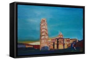 Leaning Tower of Pisa with Cathedral Square Italy-Markus Bleichner-Framed Stretched Canvas