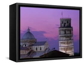 Leaning Tower (Torre Pendente) and Duomo / Night View, Pisa, Tuscany (Toscana), Italy-Steve Vidler-Framed Stretched Canvas