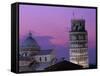 Leaning Tower (Torre Pendente) and Duomo / Night View, Pisa, Tuscany (Toscana), Italy-Steve Vidler-Framed Stretched Canvas