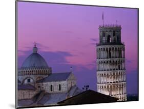 Leaning Tower (Torre Pendente) and Duomo / Night View, Pisa, Tuscany (Toscana), Italy-Steve Vidler-Mounted Photographic Print