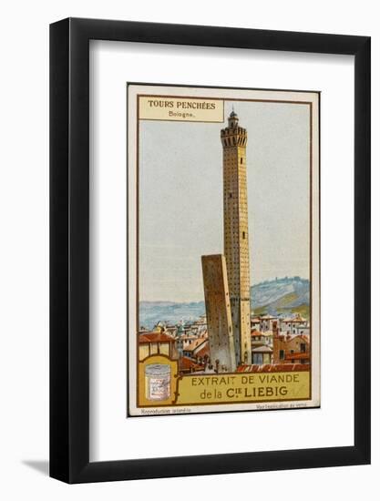 Leaning Towers of Bologna, Italy - La Garidenda and Torre Degli Asinelli-null-Framed Photographic Print