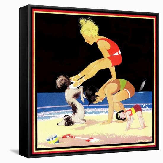 Leap Frog - Child Life-John Gee-Framed Stretched Canvas