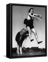 Leapfrog Girls 1940S-null-Framed Stretched Canvas