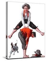 "Leapfrog", June 28,1919-Norman Rockwell-Stretched Canvas