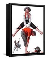 "Leapfrog", June 28,1919-Norman Rockwell-Framed Stretched Canvas