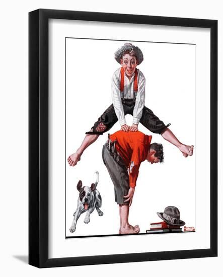 "Leapfrog", June 28,1919-Norman Rockwell-Framed Giclee Print