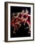 Leaping Blond in Red-null-Framed Photographic Print