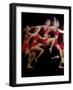 Leaping Blond in Red-null-Framed Photographic Print