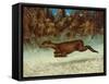 Leaping Doe-Gustave Courbet-Framed Stretched Canvas