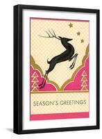 Leaping Stag-null-Framed Art Print