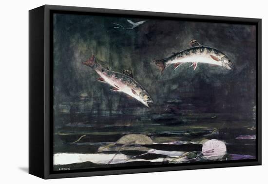 Leaping Trout-Winslow Homer-Framed Stretched Canvas