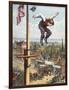 Leaps of Sam Patch, C19th-null-Framed Art Print