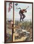 Leaps of Sam Patch, C19th-null-Framed Art Print