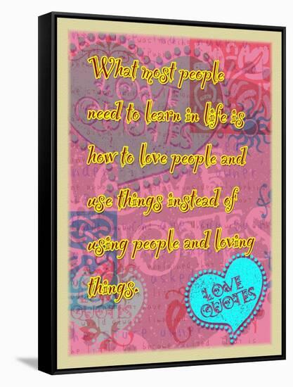 Learn How to Love People-Cathy Cute-Framed Stretched Canvas