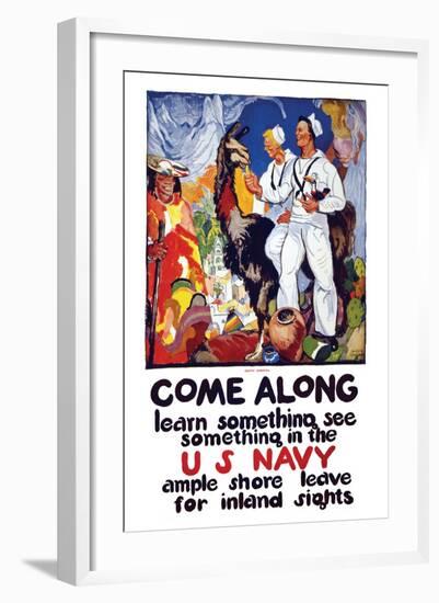 Learn Something, See Something in the U.S. Navy, c.1919-James Henry Daugherty-Framed Art Print