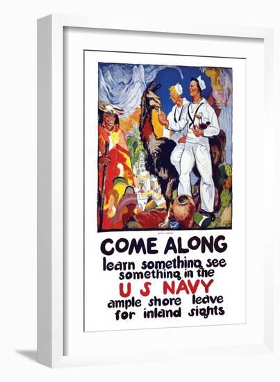 Learn Something, See Something in the U.S. Navy, c.1919-James Henry Daugherty-Framed Art Print