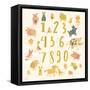 Learn to Count. All Numbers and Funny Cartoon Animals: Cat, Dog, Cow, Horse, Rabbit and Others in C-smilewithjul-Framed Stretched Canvas