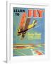 Learn to Fly', Curtiss-Wright Flying Service Poster, 1920S-null-Framed Giclee Print