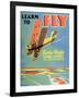 Learn to Fly', Curtiss-Wright Flying Service Poster, 1920S-null-Framed Giclee Print