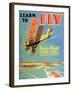 Learn to Fly', Curtiss-Wright Flying Service Poster, 1920S-null-Framed Giclee Print