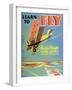 Learn to Fly', Curtiss-Wright Flying Service Poster, 1920S-null-Framed Giclee Print