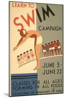 Learn to Swim Poster-null-Mounted Art Print
