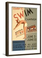 Learn to Swim Poster-null-Framed Art Print