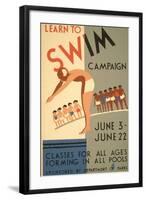 Learn to Swim Poster-null-Framed Art Print