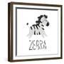 Learning Cards for Kids. Animals. Zebra.Educational Worksheets for Kids. Preschool Activity-olga Agureeva-Framed Photographic Print