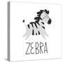 Learning Cards for Kids. Animals. Zebra.Educational Worksheets for Kids. Preschool Activity-olga Agureeva-Stretched Canvas