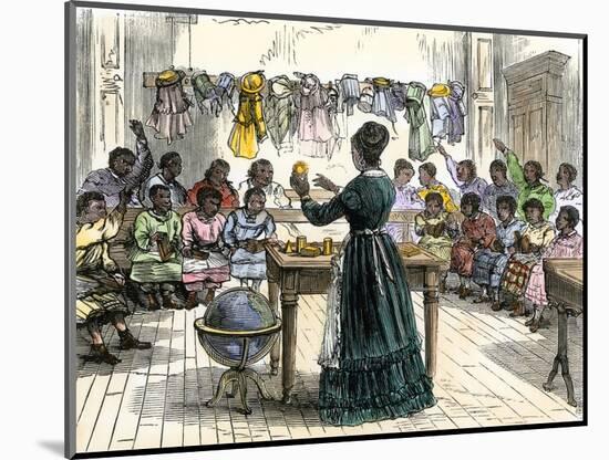 Learning Forms and Volumes in a School Open to the Teaching of African American Children, New York-null-Mounted Giclee Print