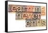 Learning Never Ends-PixelsAway-Framed Stretched Canvas