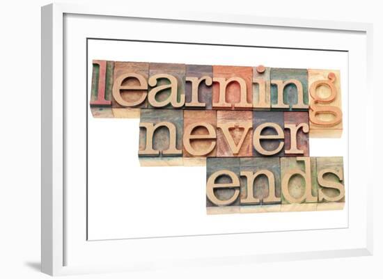 Learning Never Ends-PixelsAway-Framed Art Print