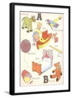 Learning the Alphabet, A and B-null-Framed Art Print