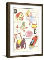 Learning the Alphabet, D and E-null-Framed Art Print