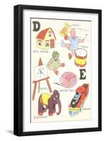 Learning the Alphabet, D and E-null-Framed Art Print