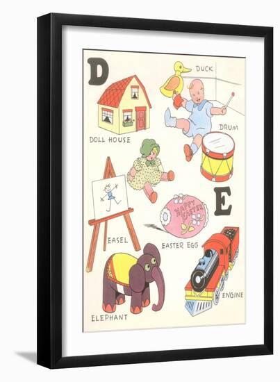 Learning the Alphabet, D and E-null-Framed Art Print