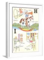 Learning the Alphabet, H and I-null-Framed Art Print