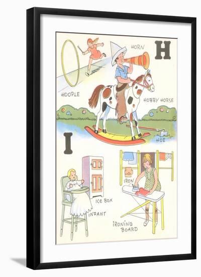 Learning the Alphabet, H and I-null-Framed Art Print