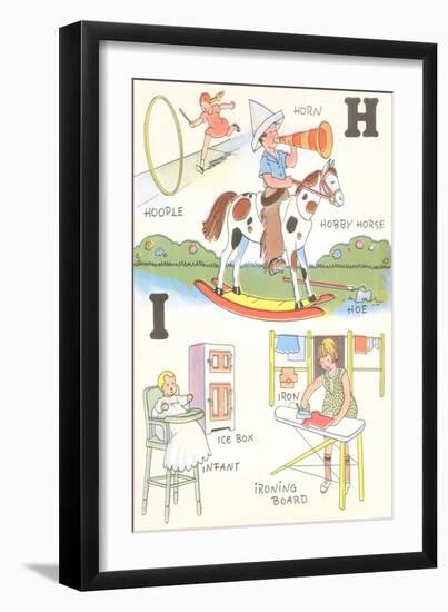 Learning the Alphabet, H and I-null-Framed Art Print