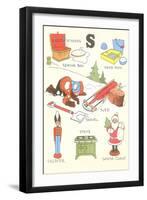 Learning the Alphabet, S-null-Framed Art Print