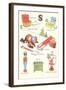 Learning the Alphabet, S-null-Framed Art Print