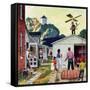 "Learning to Fly", June 20, 1953-John Falter-Framed Stretched Canvas