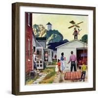 "Learning to Fly", June 20, 1953-John Falter-Framed Giclee Print