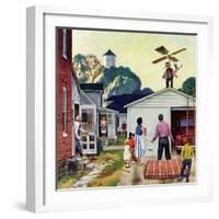 "Learning to Fly", June 20, 1953-John Falter-Framed Giclee Print