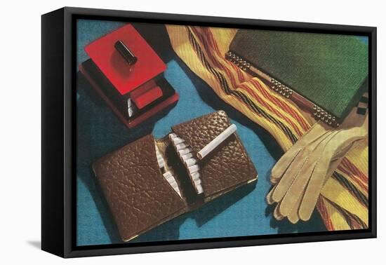 Leather Cigarette Case-null-Framed Stretched Canvas
